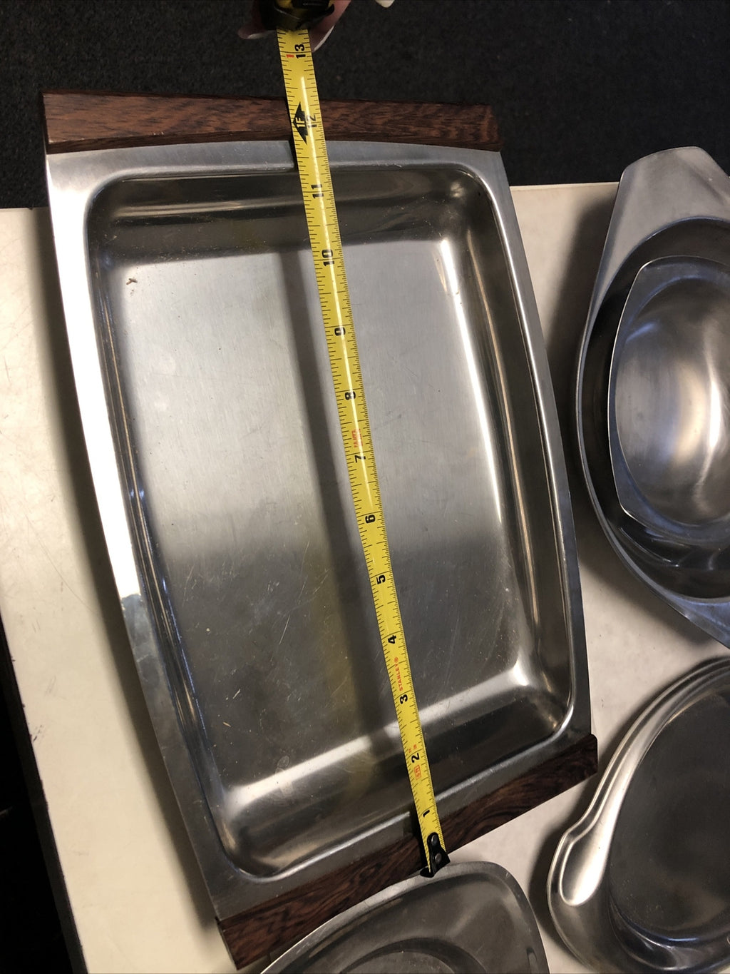 Lot Of 5 Stainless Steel Serving Trays Mixed Lot See Pictures For Measurements7