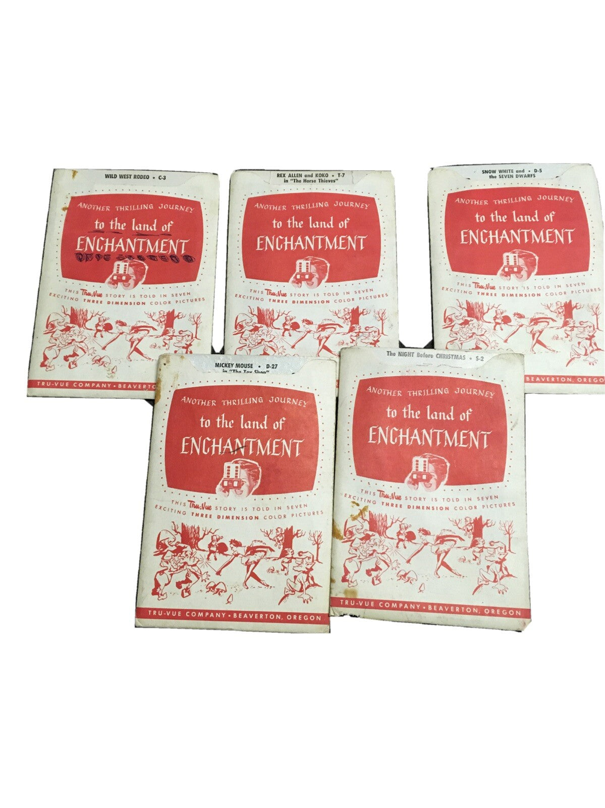Lot Of 5 Land of Enchantment Tru-Vue, 1950s Another Thrilling Journey Oregon0