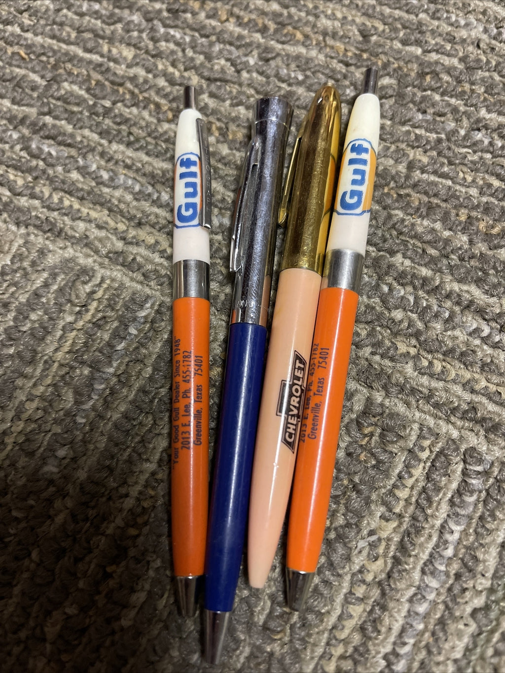 4 Gulf Chevrolet Oil Gas CA TX Advertising Mechanical Pencil Pen Lot0