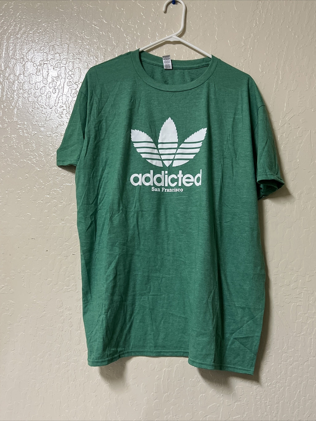 Addicted San Francisco 420 Stoner Marijuana Weed Leaf Shirt Anvil Men’s XL0