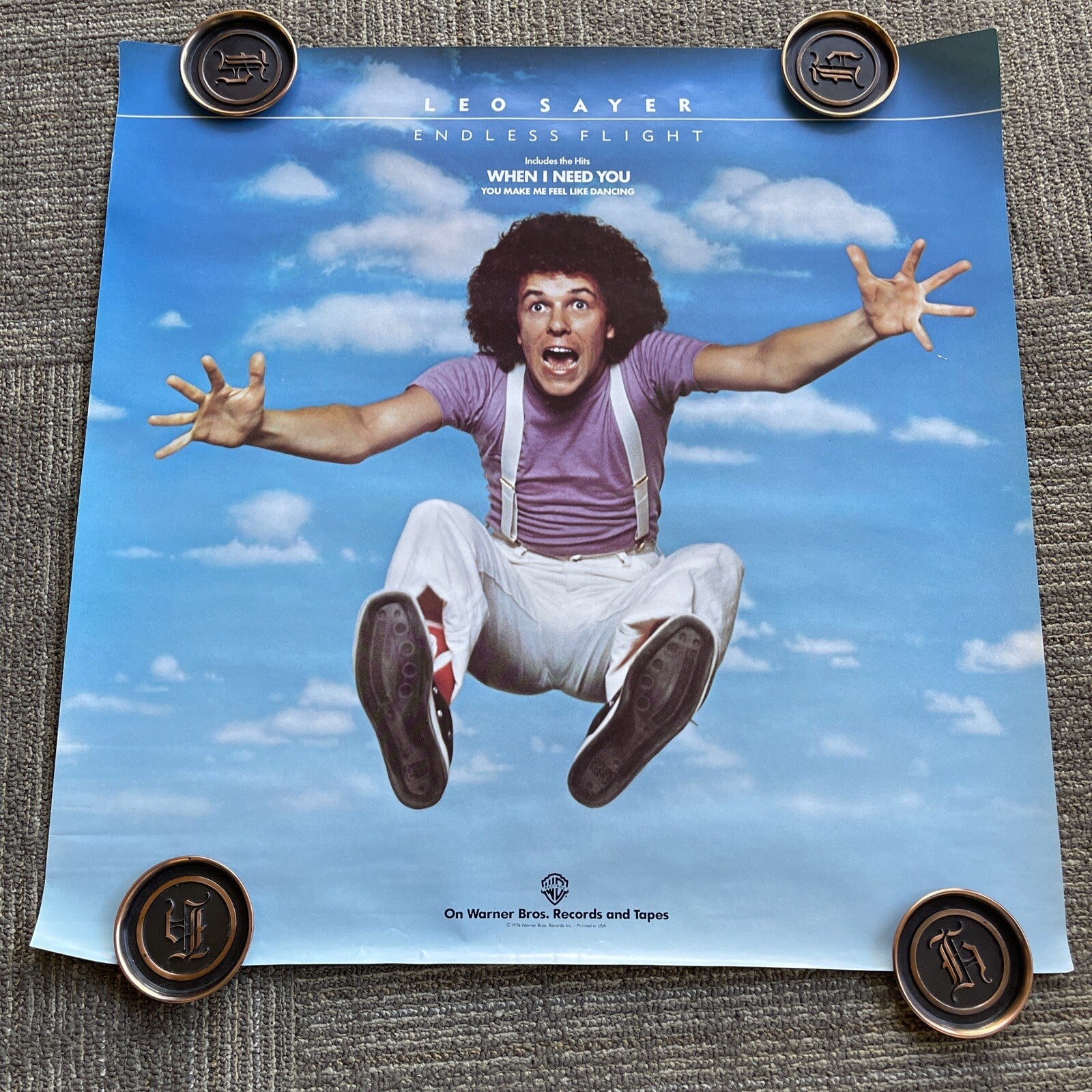 #170 1976 Leo Sayer Endless Flight Record Store Promo Poster 24” X 24”0