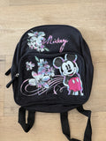 Walt Disney Mickey Mouse Black Lilies Glitter Mini Backpack Travel Bag0