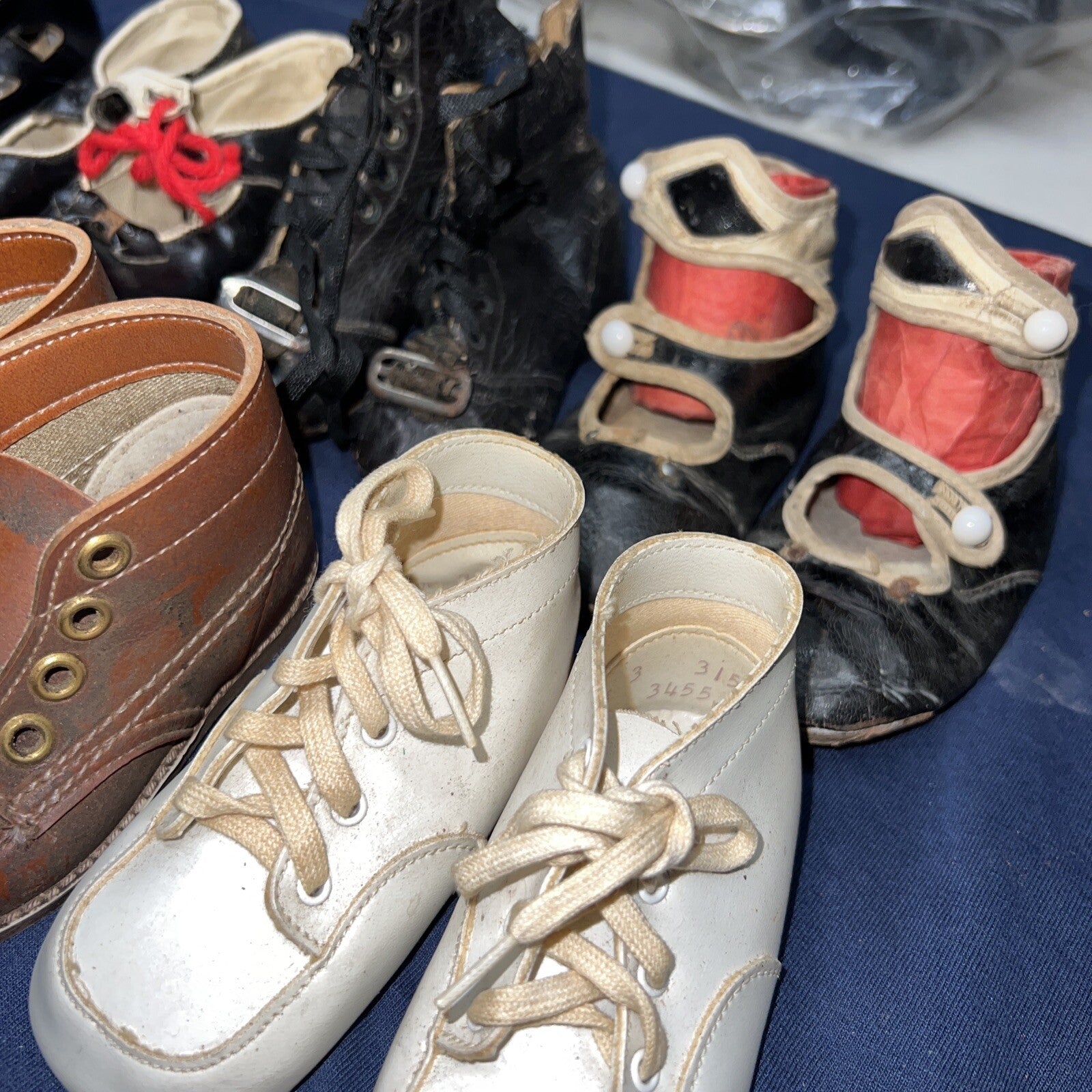 Lot of 8 Antique Doll Shoes Large Sizes Various Conditions Various Sizes 7