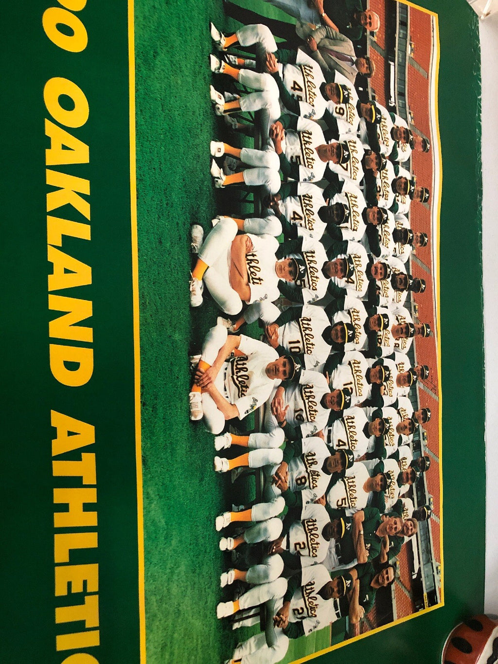 1990 Oakland Athletics poster World Champs  1989 Matraia Caskey Norris 22”x17”2