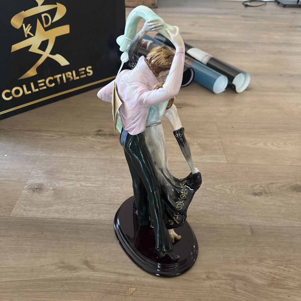 Vintage A. Santini Art Deco Tango Dancers Figurine Sculpture Made In Italy COA5