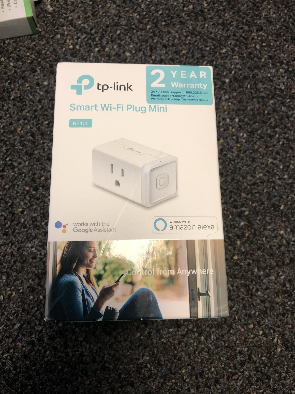 TP-Link  Smart Wi-Fi Plug Mini HS105 works w/ Amazon Alexa & Google Asst0