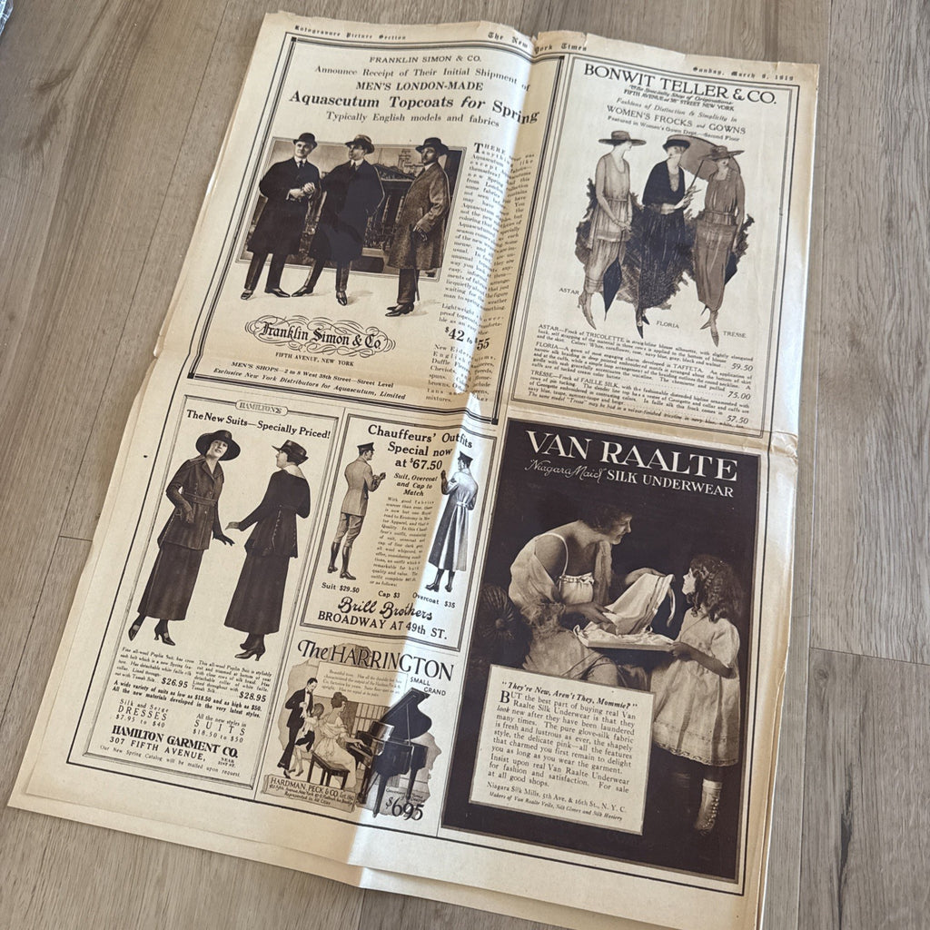 1919 antique NEW YORK TIMES rotogravure PARADE WWI SHIPS ADS FASHION8