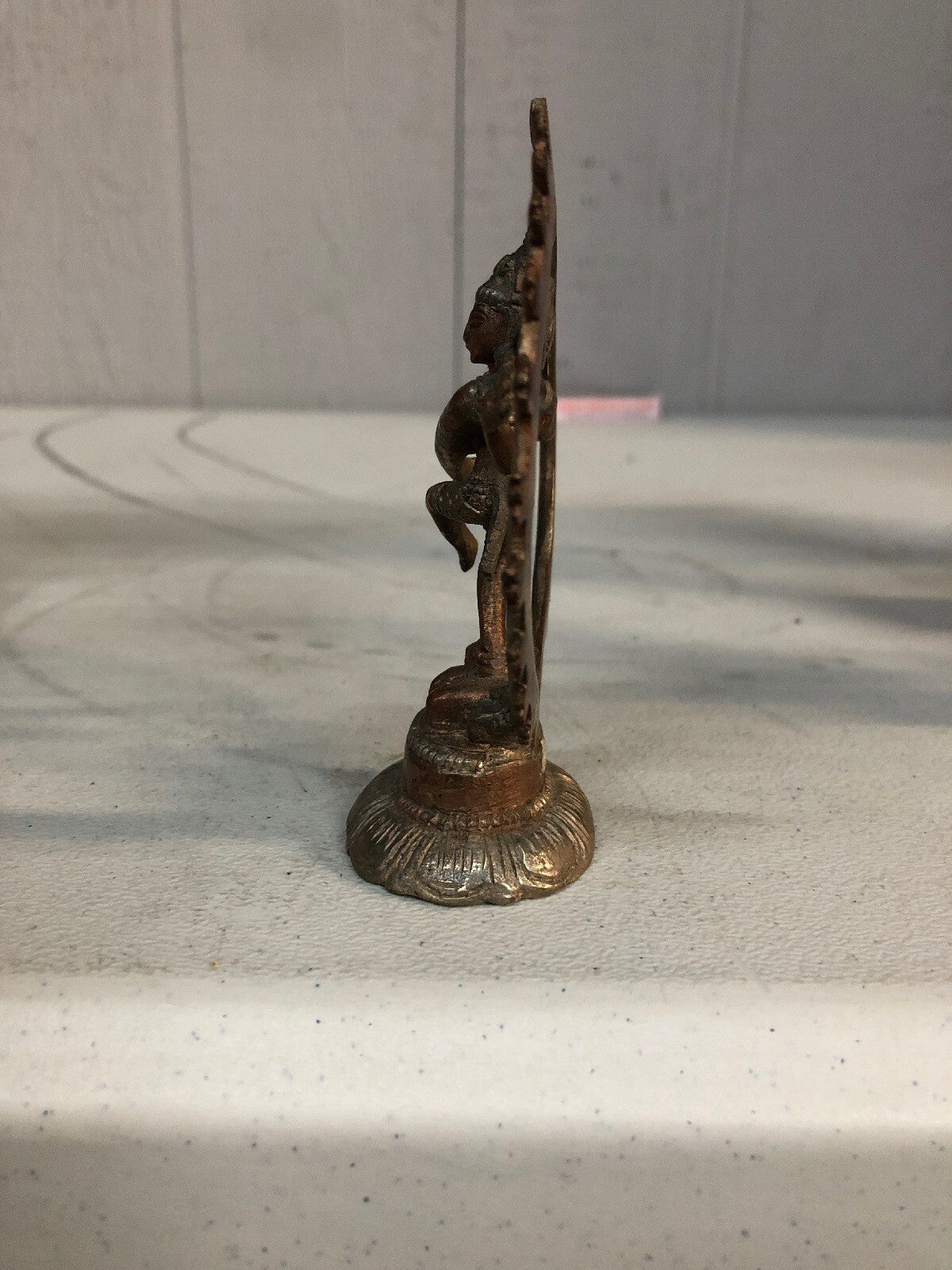 Antique Lord Shiva Dancing on Dwarf KALI Hindu Goddess Brass Patina Statue 4.75"2