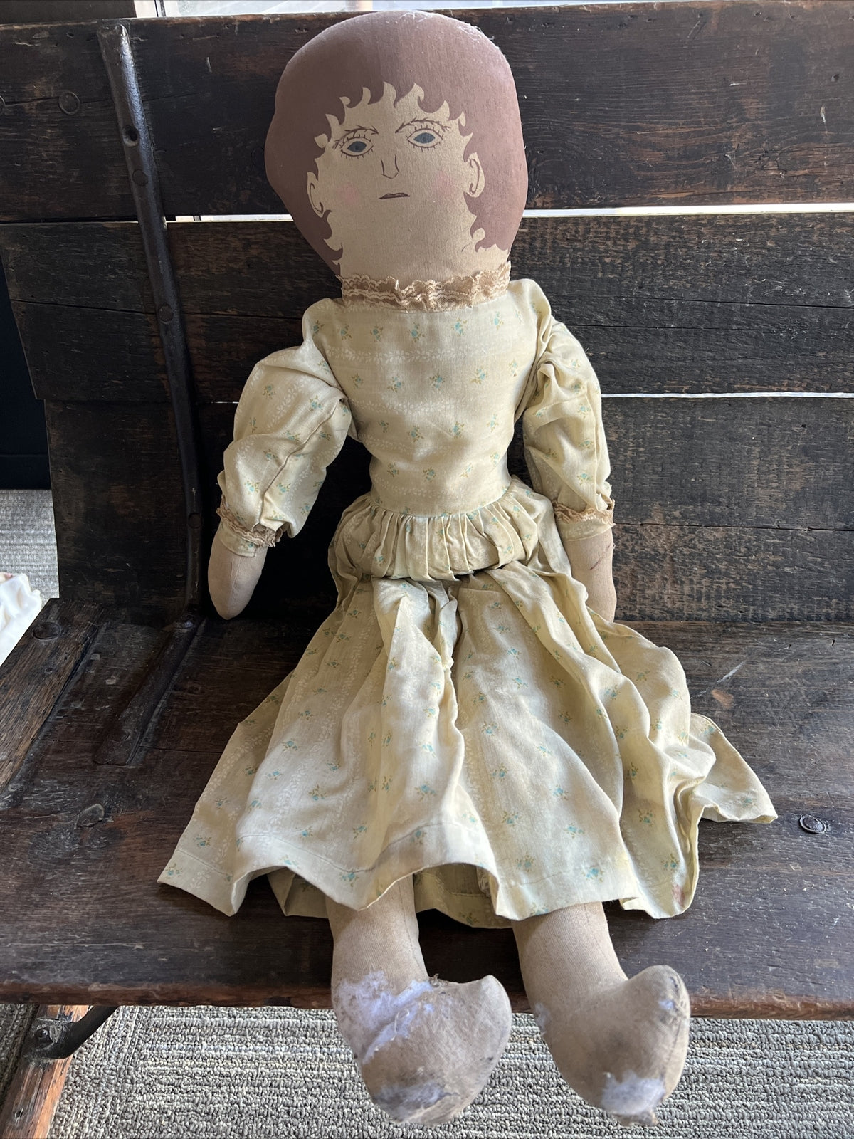 28” Vintage Cloth Doll  Painted Face Unidentified Maker0