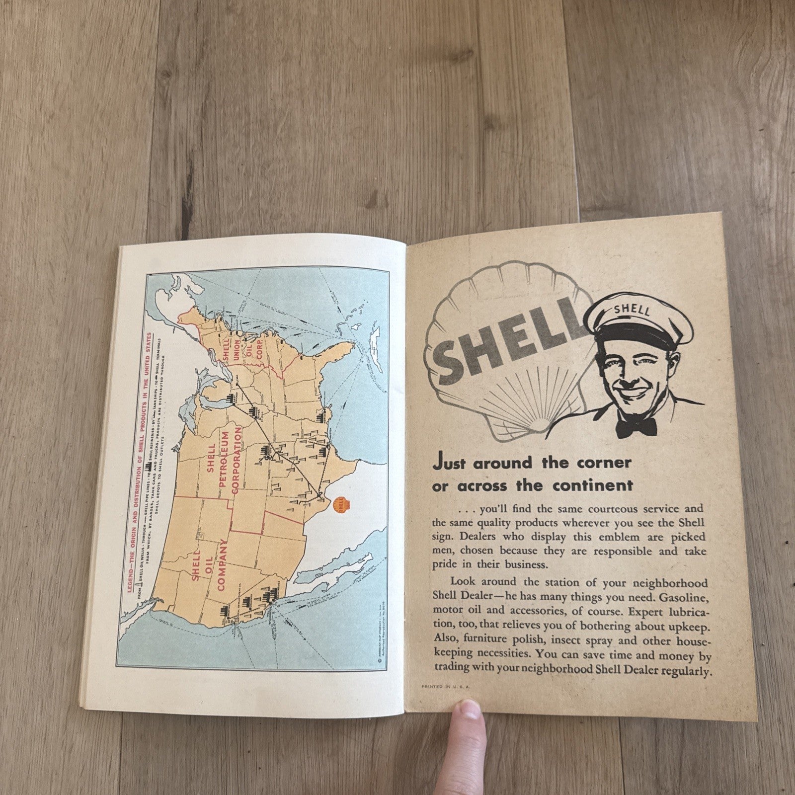 Vintage 1930s Shell Oil World Atlas Map Booklet Gas Station Advertising5