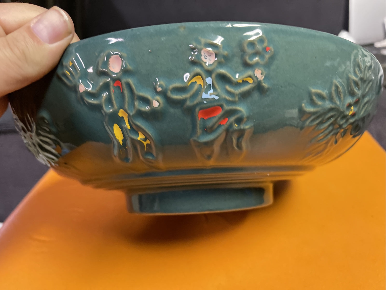 Vintage 1960s Red Wing Pottery Christmas Spruce Large Bowl 11"3