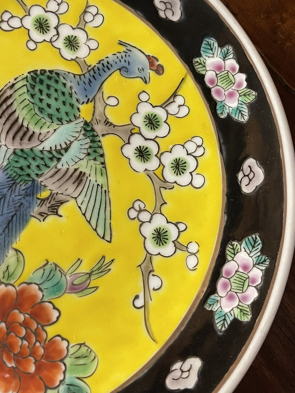 Antique Japanese Signed Pottery Enamel Plate6