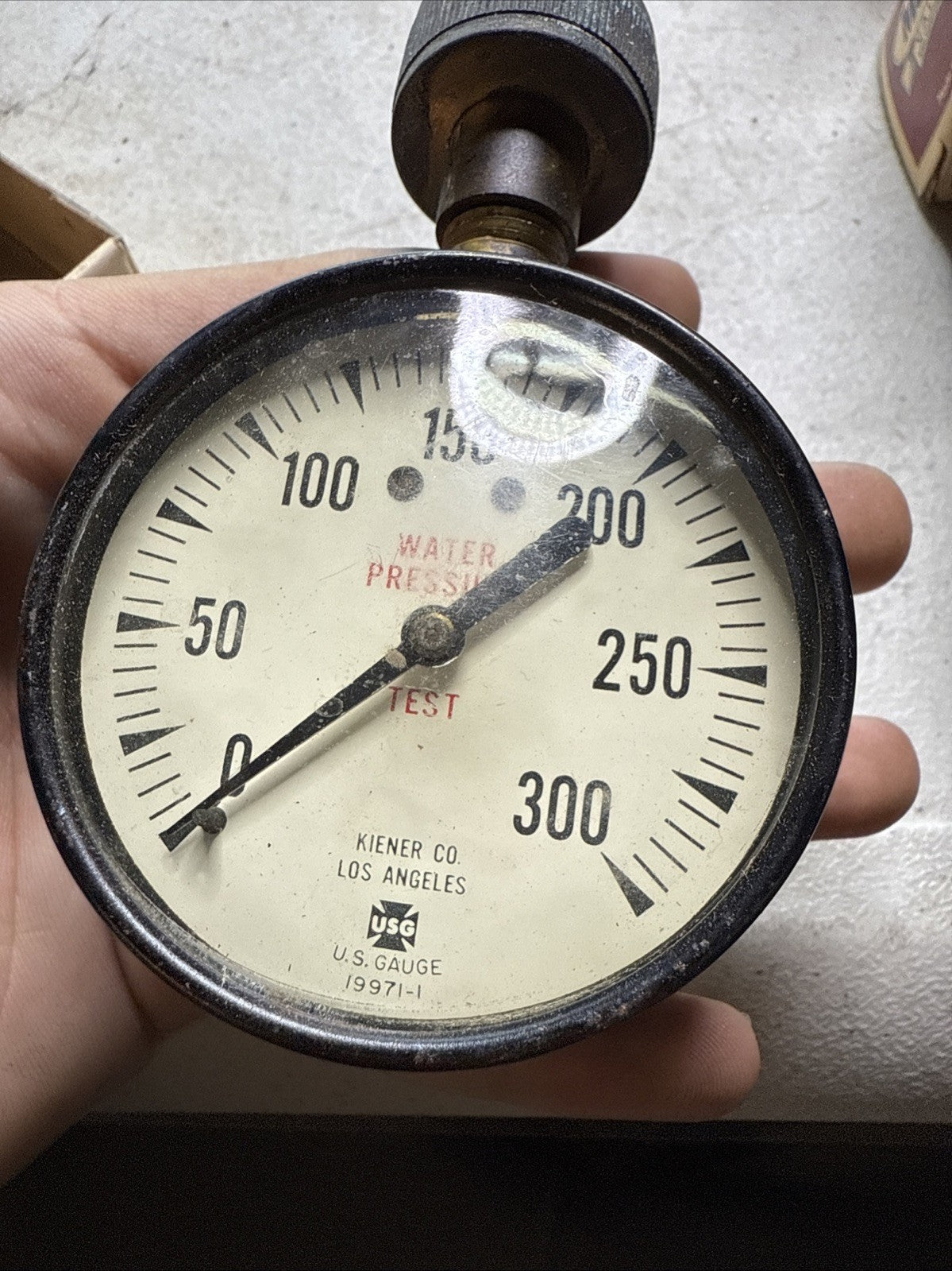 Vintage E-16 0-300 Lbs. Water Test Gauge By The Kiener Company New In Box.5