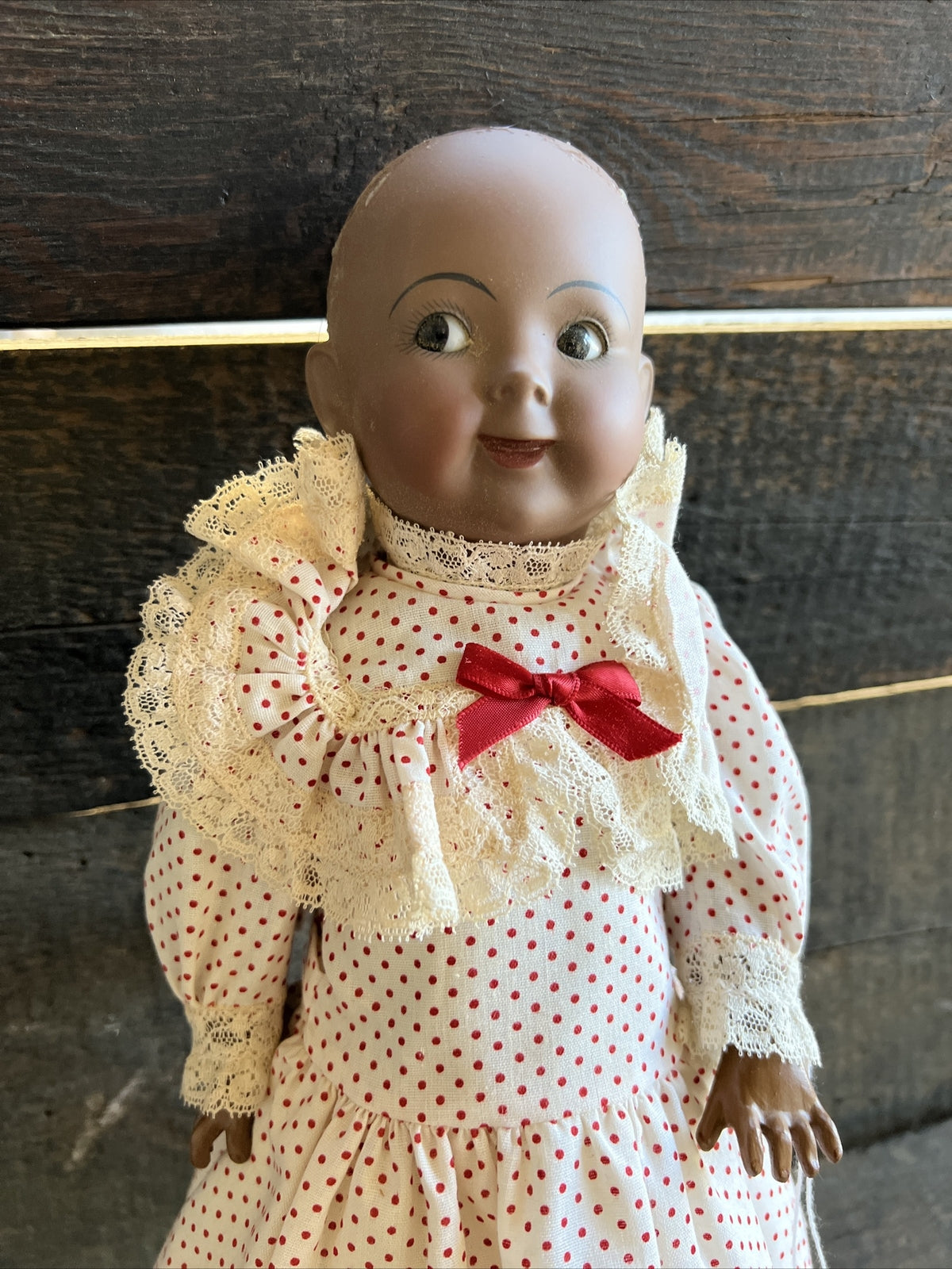 Vintage German 13” Kestner Repro 165 GOOGLIE EYES Cute Doll No Hair2