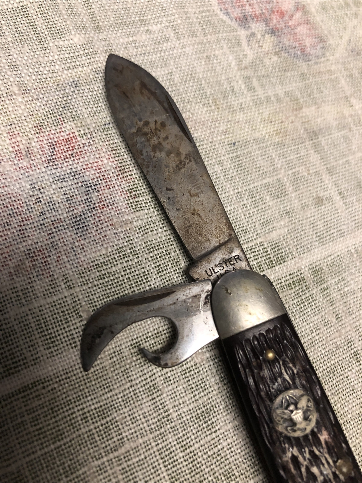 Vintage Ulster USA Boy Scout Pocket Knife 4 Blades1