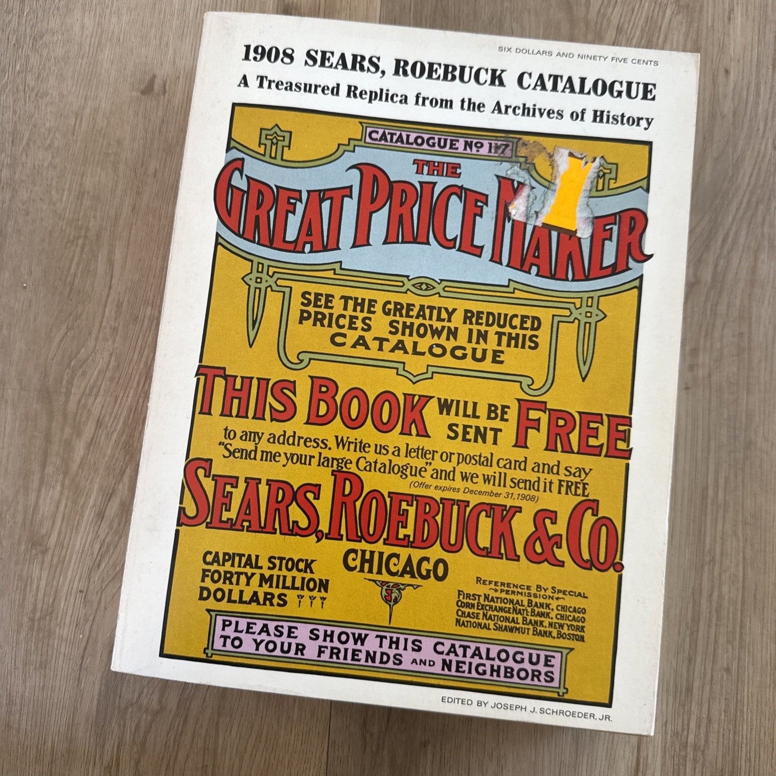 VTG 1908 Sears Roebuck Catalog No 117 Replica 1184 Pgs Joseph Schroeder 19691