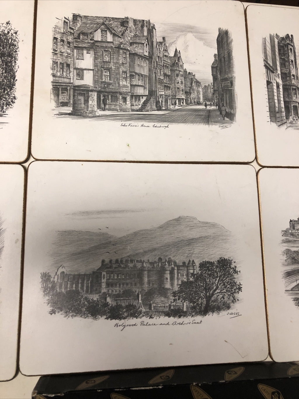 Vintage Lady Clare Placemats The Portcullis Edinburgh Set Of 6 W/ Original Box2
