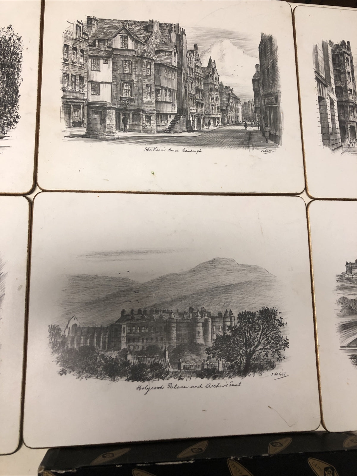 Vintage Lady Clare Placemats The Portcullis Edinburgh Set Of 6 W/ Original Box2