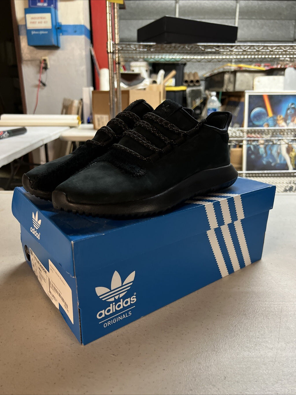 NWT Men's Adidas Tubular Shadow Black Leather & Suede Size US 6.50