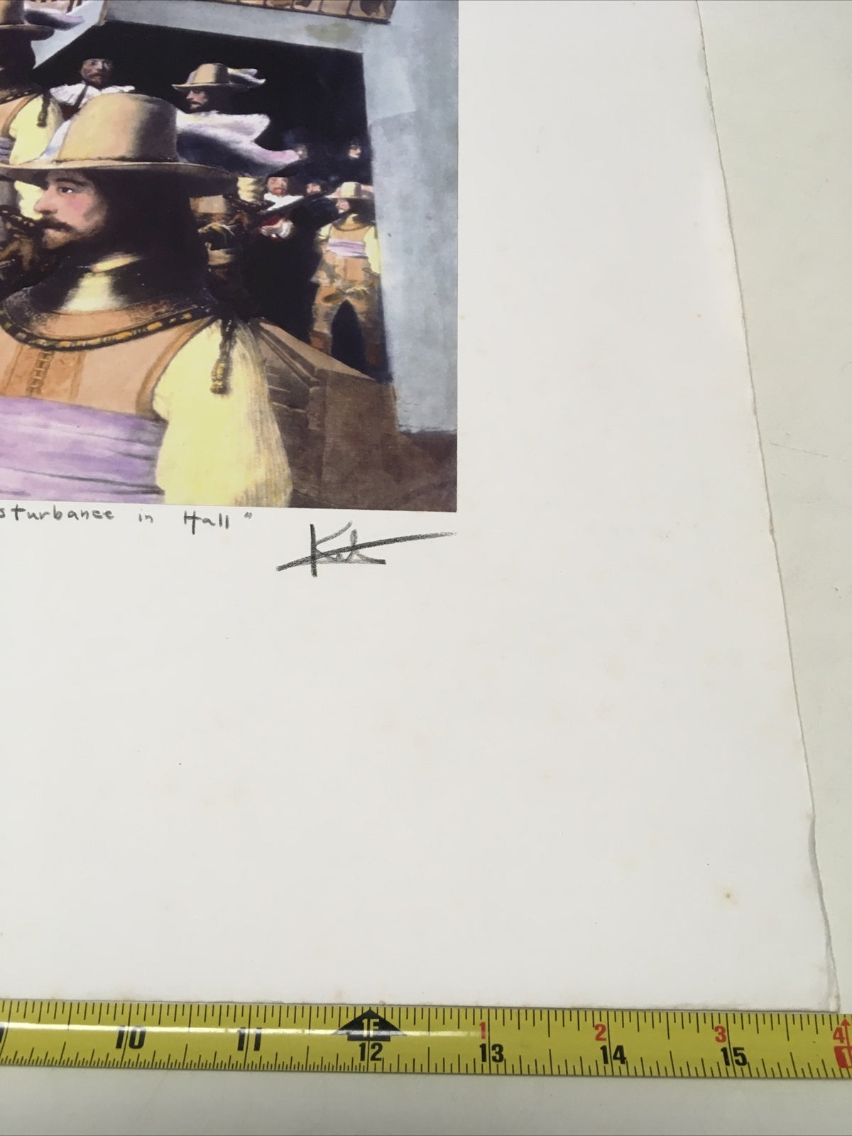 1991 Artist BARRY KITE Signed “Artist Investigating Disturbance” Pop Art 14”x11”9