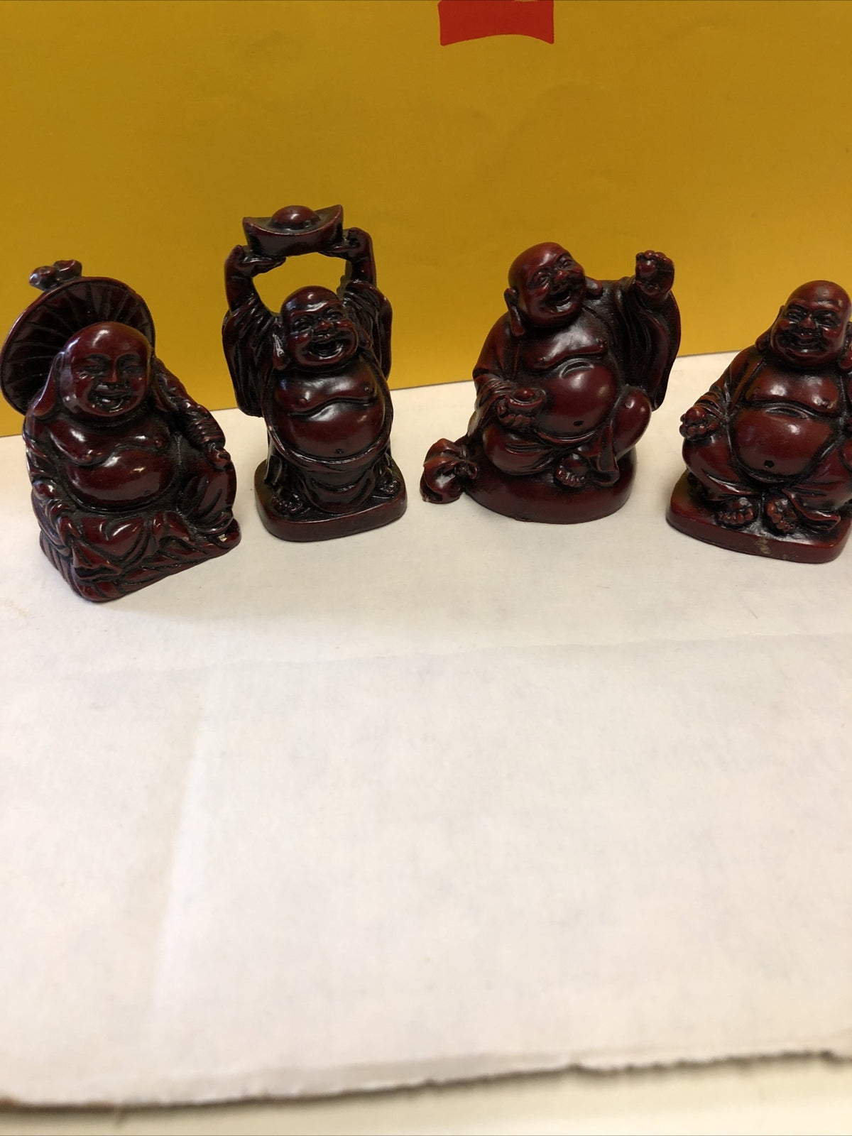 Vintage Red Resin Buddhas- Small Statues- Lot Of 42