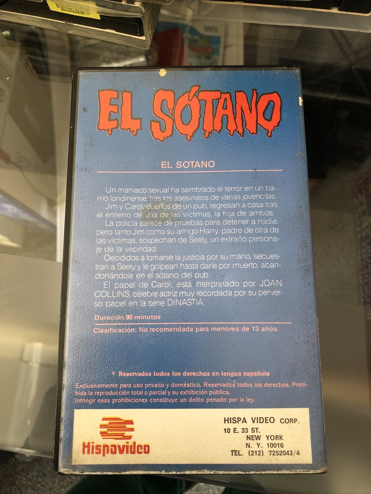 Rare El Sotano VHS Hispavideo Horror Joan Collins James Booth Spanish (Espanol)1