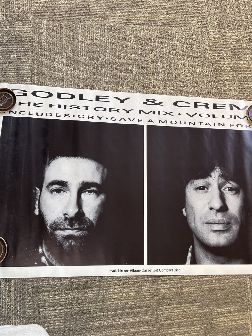 #183 1985 Godley And Creme Cry Rare Original Record Store Promo Poster 22” X 36”6