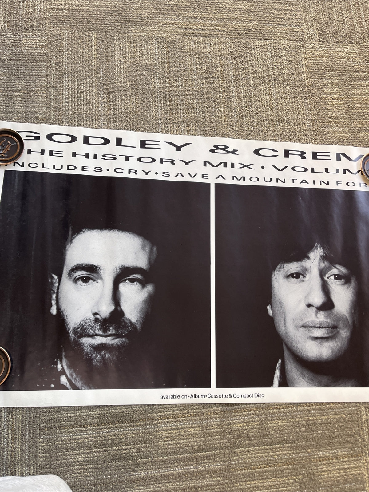 #183 1985 Godley And Creme Cry Rare Original Record Store Promo Poster 22” X 36”6