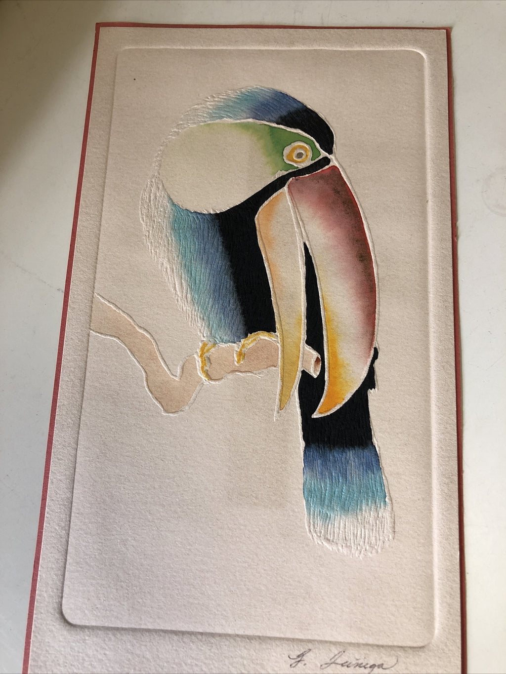 Beautiful Tucan Etching Signed By G. Zuniga1