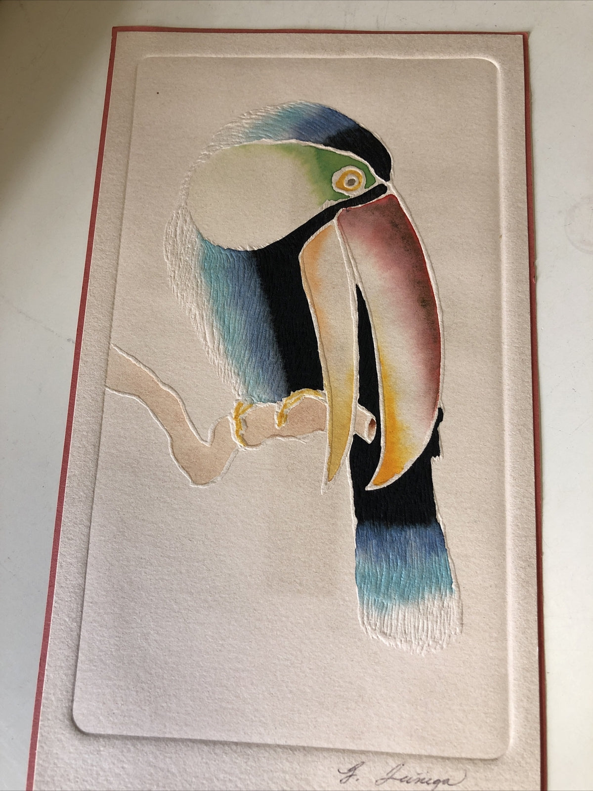 Beautiful Tucan Etching Signed By G. Zuniga1
