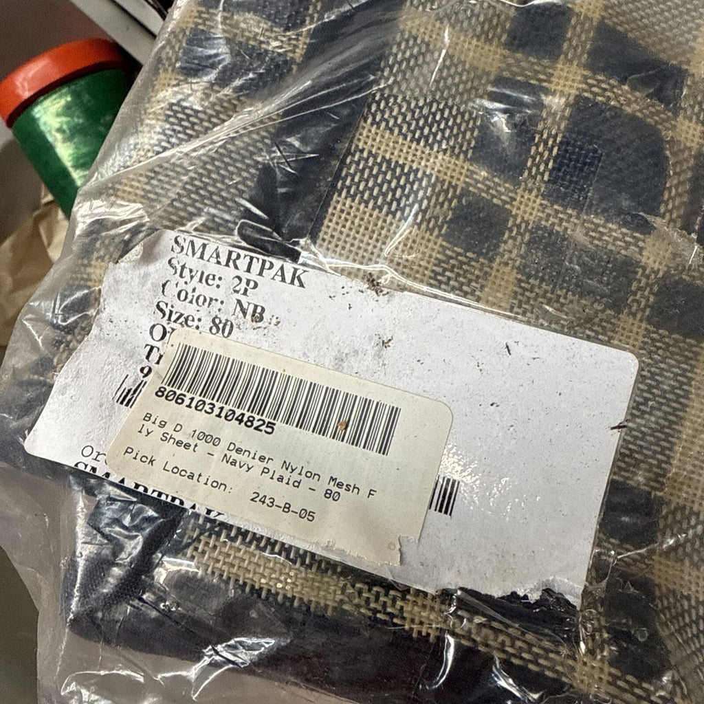 SmartPak Equine Deluxe Stable Sheet - 80” Navy Plaid New Vintage7