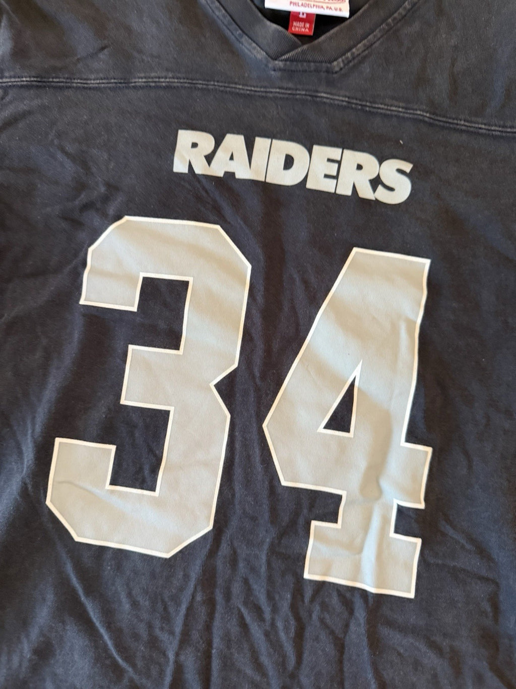 Mitchell & Ness LA Raiders Bo Jackson #34 Black Mesh Throwback Jersey Shirt Sz L1