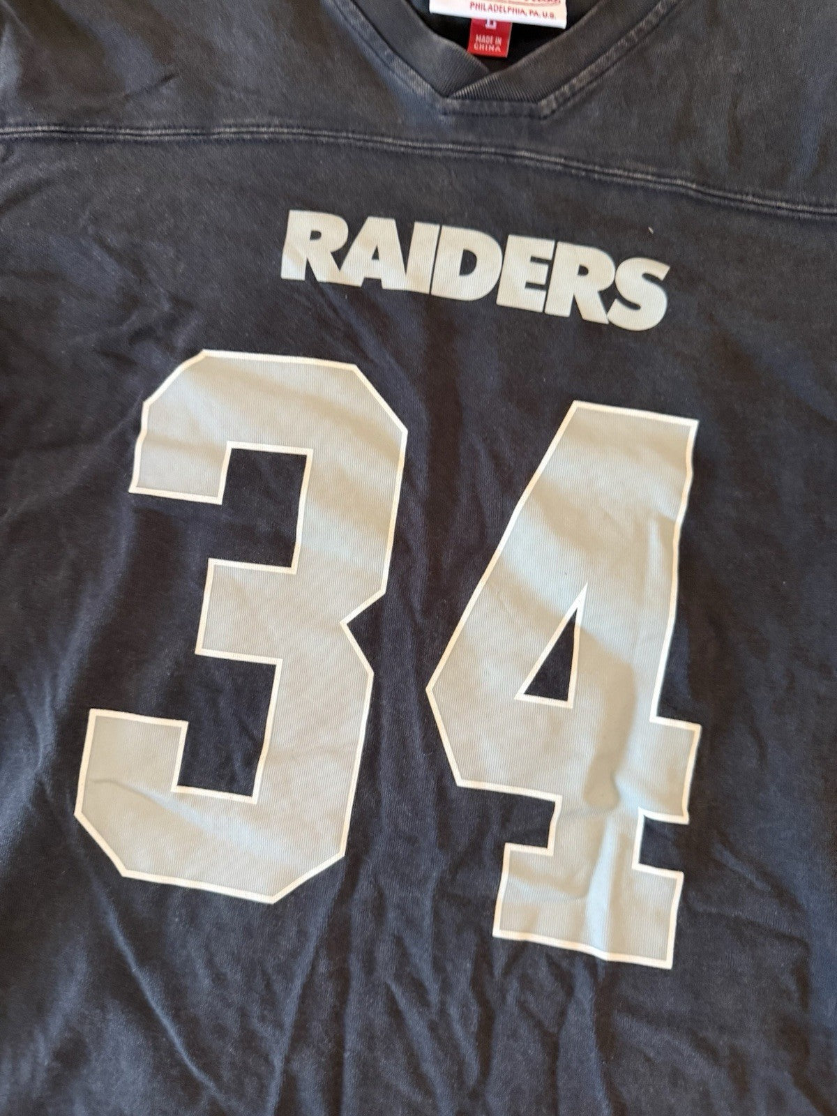 Mitchell & Ness LA Raiders Bo Jackson #34 Black Mesh Throwback Jersey Shirt Sz L1