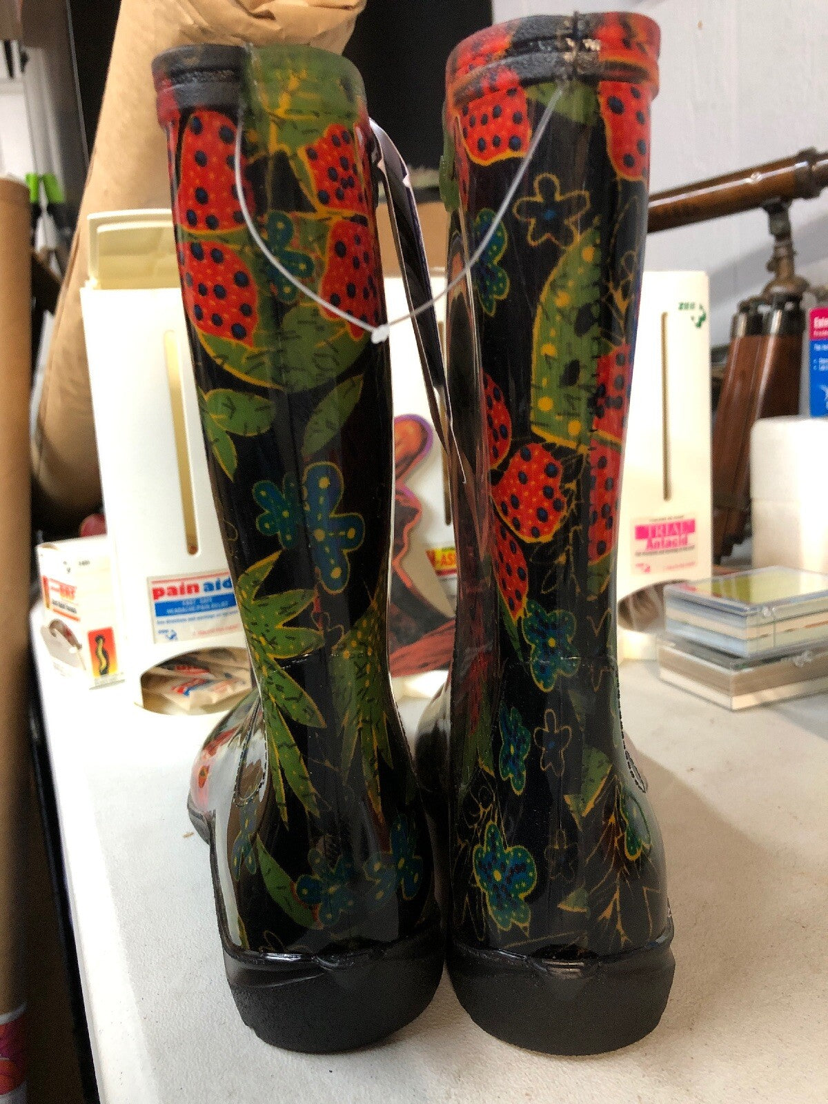 SLOGGERS WATERPROOF BOOTS LILY PADS FLORAL WOMEN'S SIZE 7 RAIN BOOTS, GARDEN1