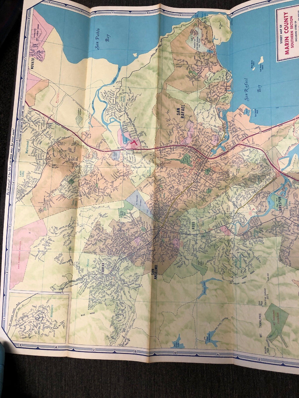 ARCO Atlantic Richfield Marin County & Vicinity CA Gas Station Road Map Novato2