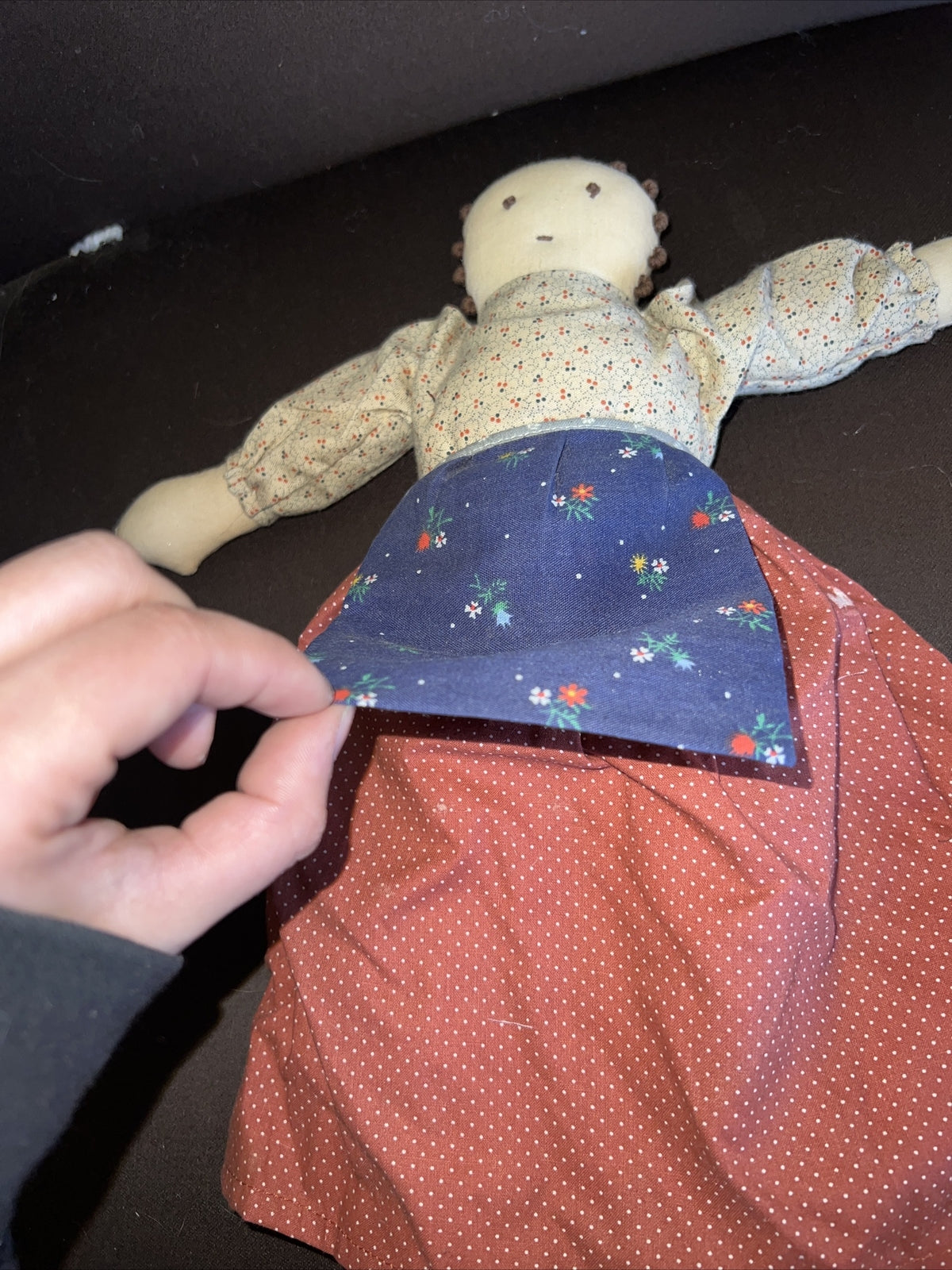 13” Vintage Handmade Folk Art Cloth Doll 8