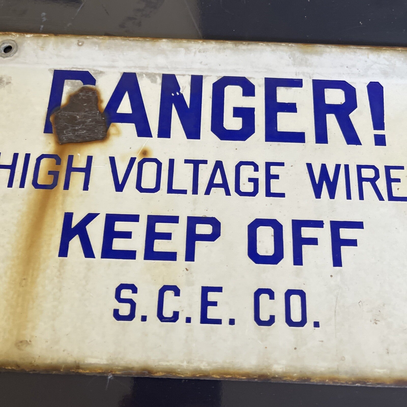Early Porcelain Sign Danger High Voltage Keep Off Southern California Edison5