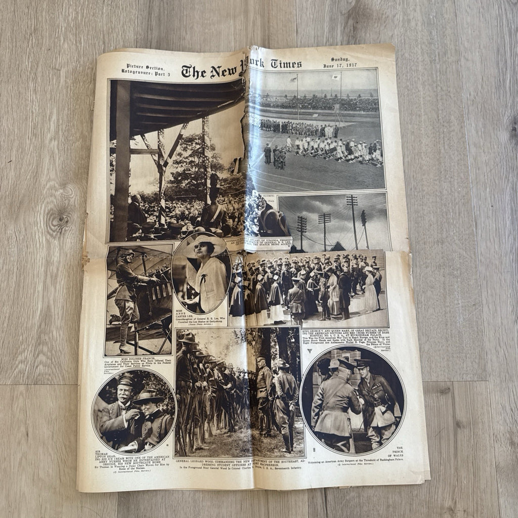 1917 antique NEW YORK TIMES rotogravure PARADE WWI SHIPS ADS FASHION0