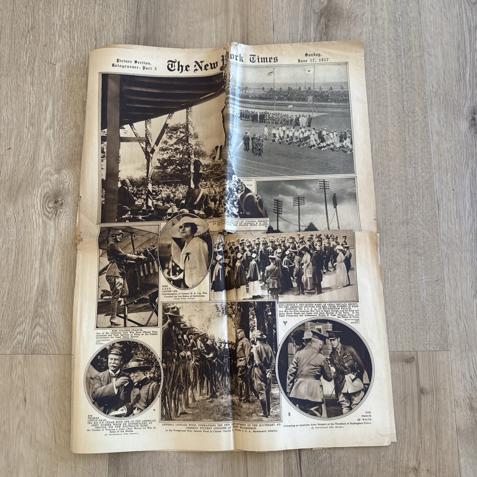 1917 antique NEW YORK TIMES rotogravure PARADE WWI SHIPS ADS FASHION0
