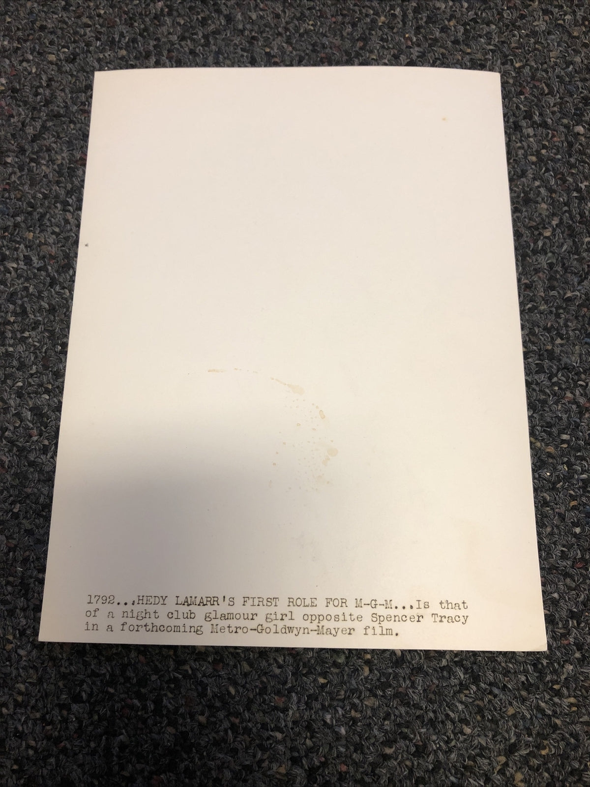 Rare Original Unpublished Photo Of Hedy Lamarr Glamour Shot 9”x6.5”6