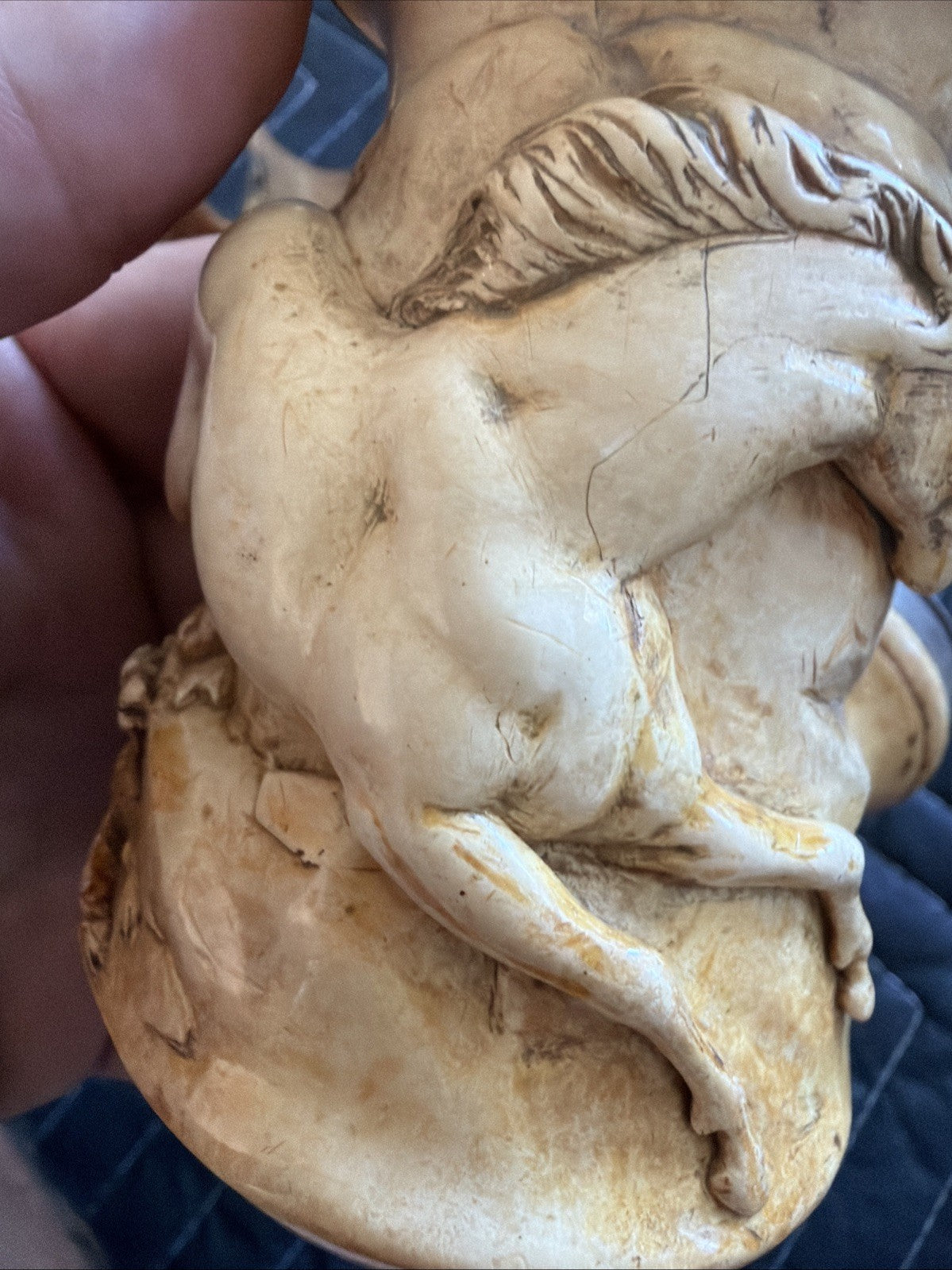 LARGE Antique 1800's hand carved W Sterling Silver meerschaum pipe Horse11