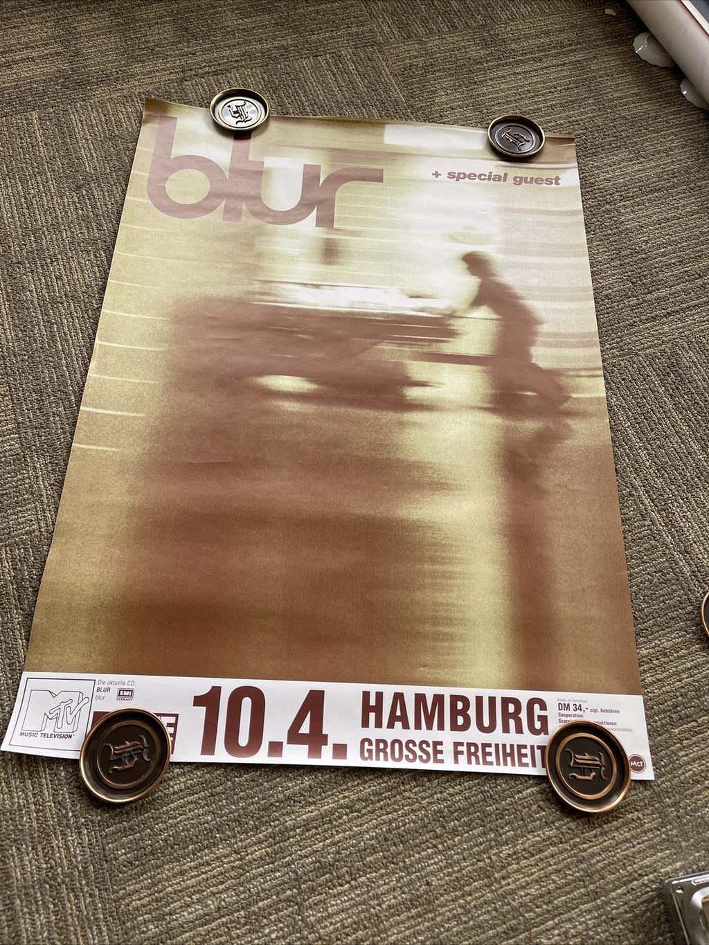#198 1997 Blur Record Store Concert Promo Poster MTV 23” X 33” UK5