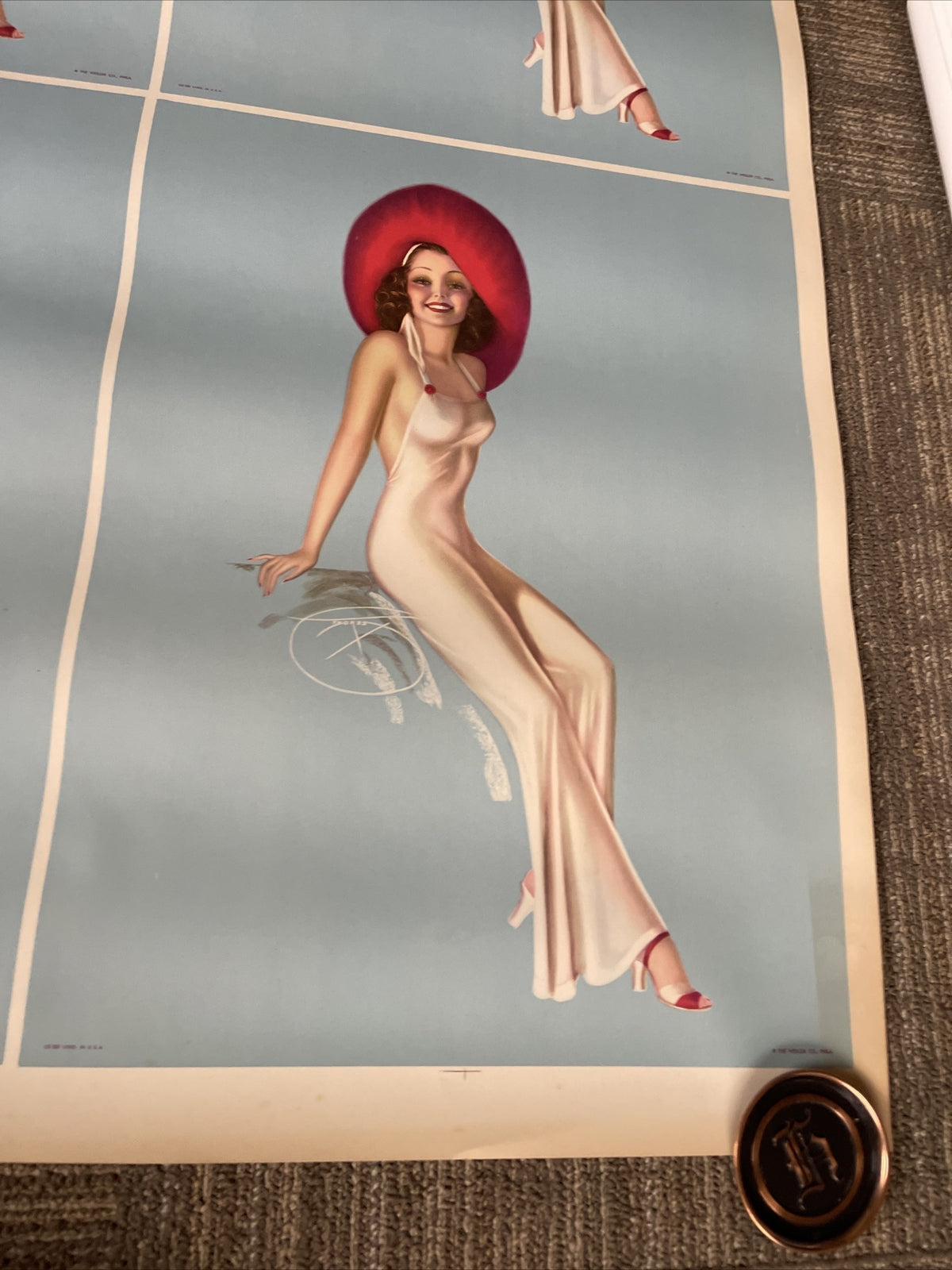 #199 Vintage Billy Devorss 32" X 44” Pin-Up Poster Lithograph 1940s Original5