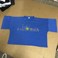 vintage 80s CALIFORNIA TREE SUN HEART WEST COAST TRAVEL TOURIST T-Shirt Cropped0