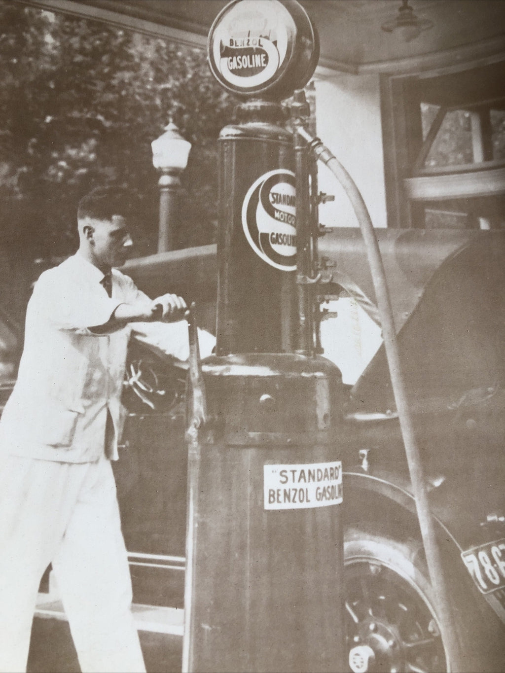 Vintage Standard Benzol Gasoline Gas Station Poster Print 14”x11”5