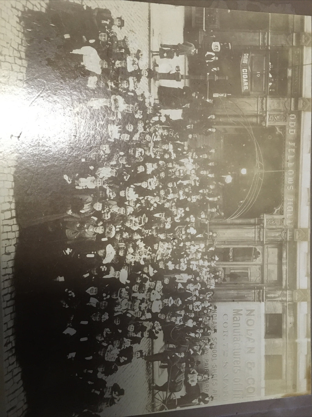 ODD FELLOWS HALL IOOF LODGE Location Unknown c1900 GROUP REAL Vintage PHOTO1