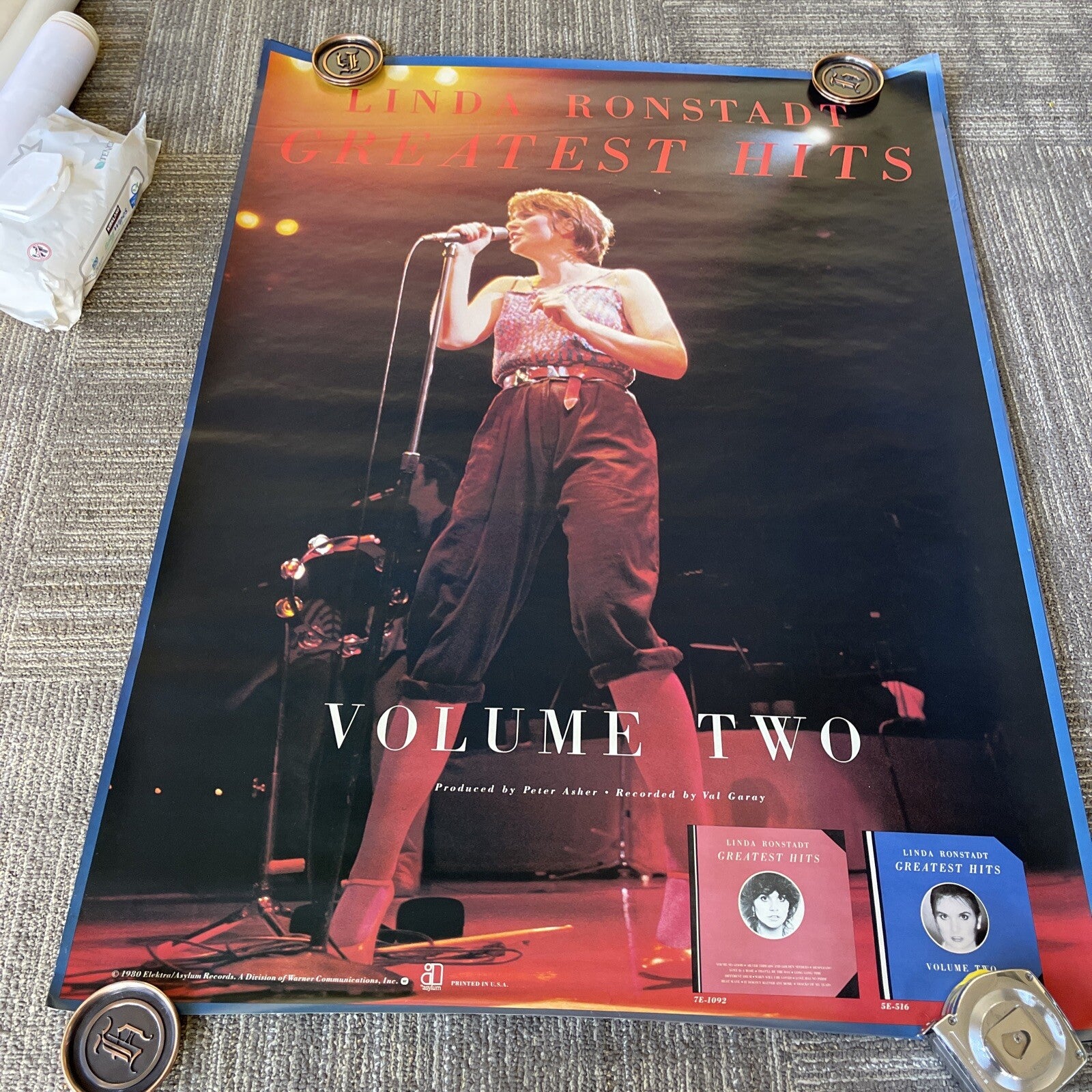 #74 1980 Linda Ronstadt Greatest Hits Record Store Promo Poster 30” X 40”0
