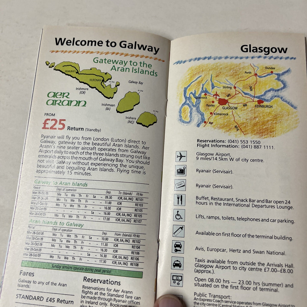 Ryanair AIRLINE May 1988 TIMETABLE SCHEDULE Brochure flight cover3