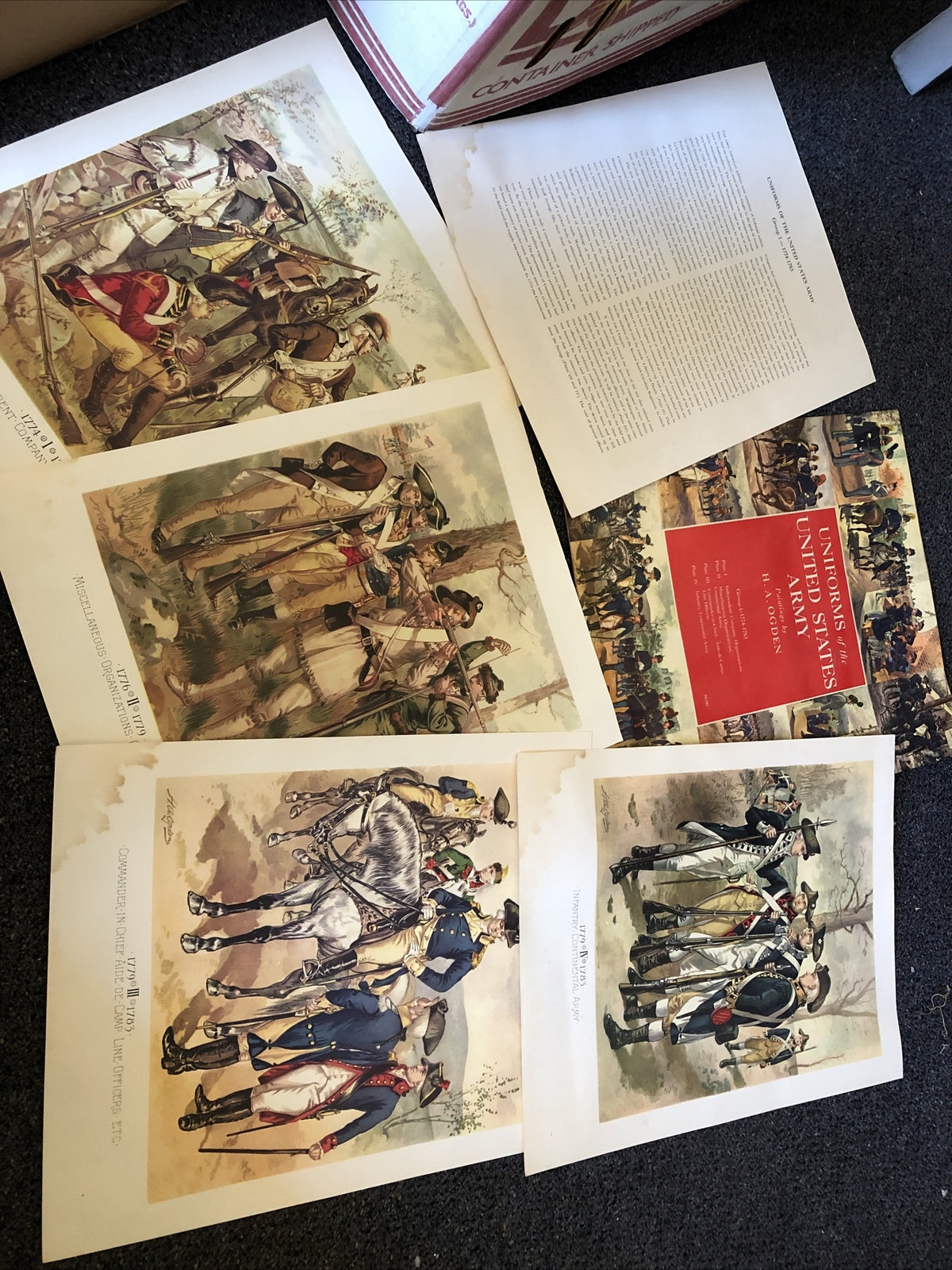 UNIFORMS OF THE UNITED STATES ARMY 4 PRints By H. A. Ogden Stained See Pics0