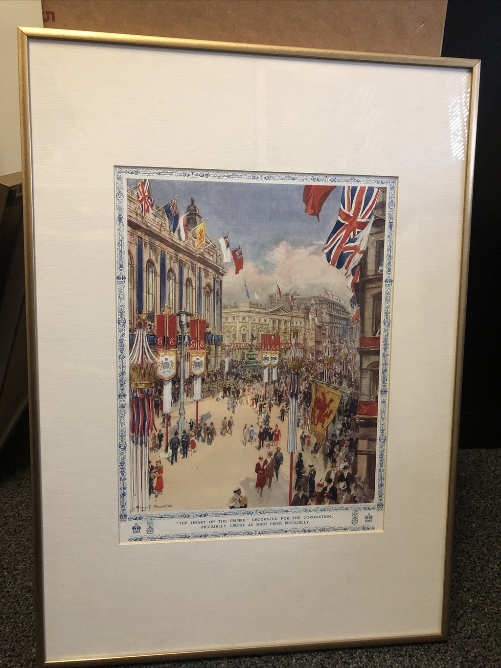 The Heart Of The Empire Piccadilly Circus Decorated For Coronation Framed Print0